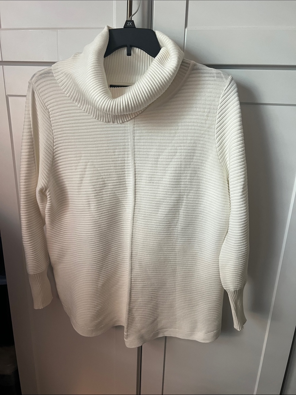 Cyrus Cream Ribbed Cowl Neck Sweater
